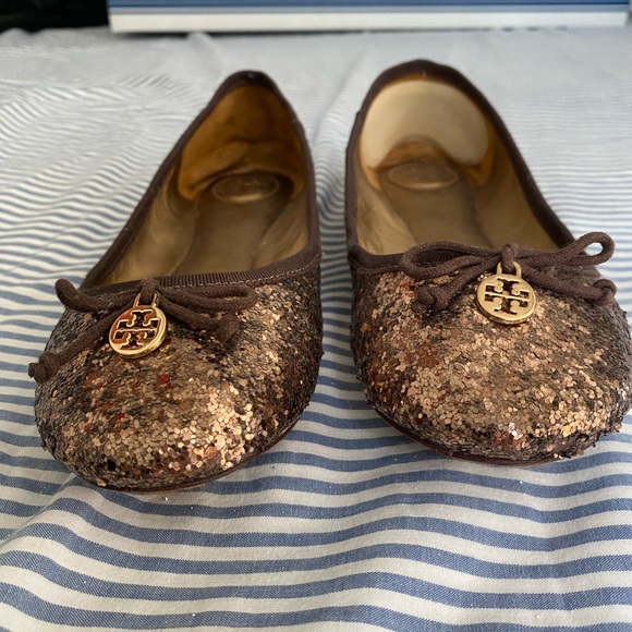 Tory Burch flats size 7.5 used glitter - Picture 3 of 10
